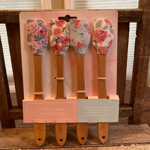 Farmhouse Floral Mini Spatula Set Of 4, Colorful Spring Flowers Mini Spatulas - Picture 3 of 13